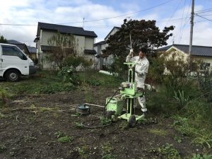 S様　地盤調査の様子